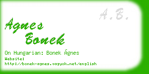 agnes bonek business card